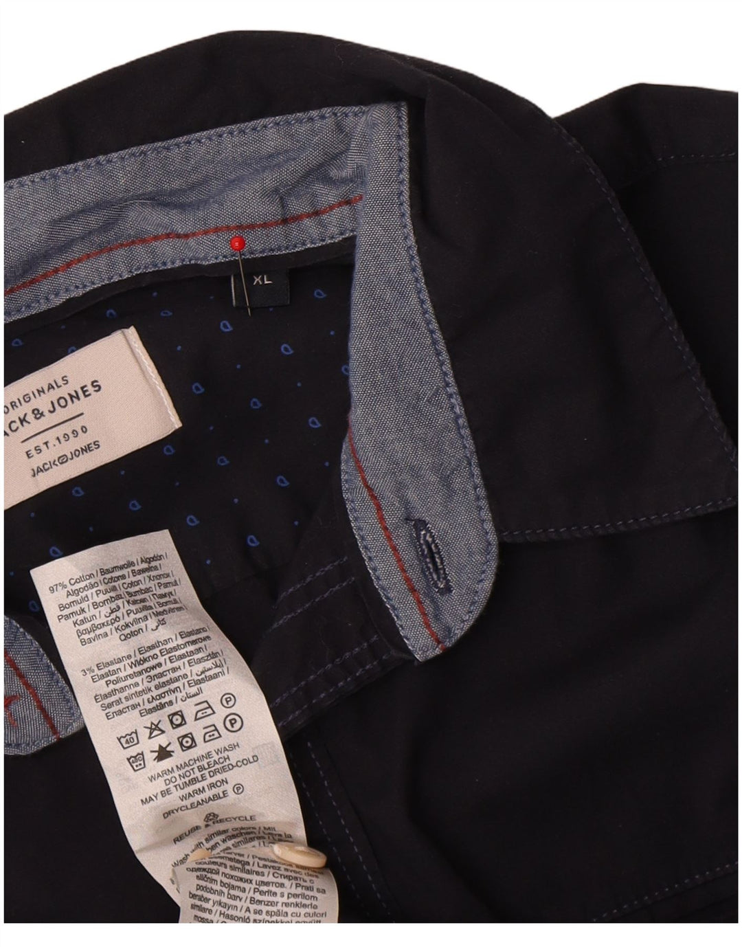 Camisa Jack & Jones Hombre XL Azul Marino Algodón