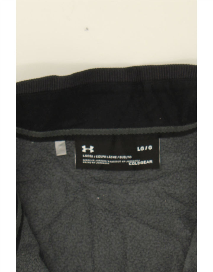 UNDER ARMOUR Mens Cold Gear Zip Neck Sweatshirt Jumper Large Grey Chevron Vintage Under Armour and Second-Hand Under Armour from Messina Hembry 