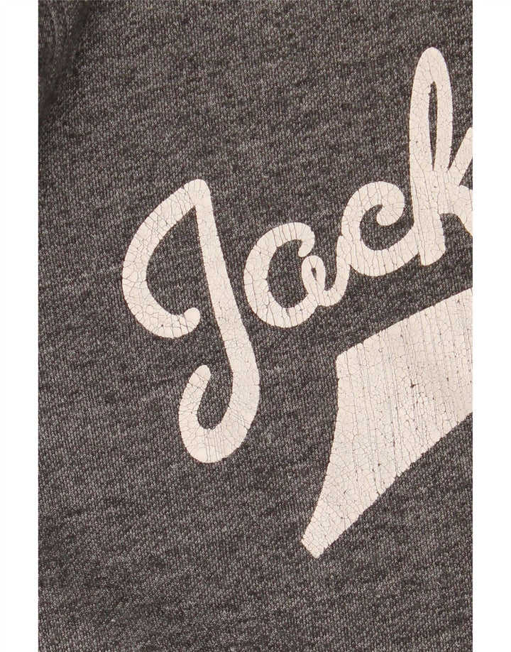 Jack & Jones Hombre Sudadera Con Capucha Gráfica Jersey De Poliéster Moteado Gris Medio