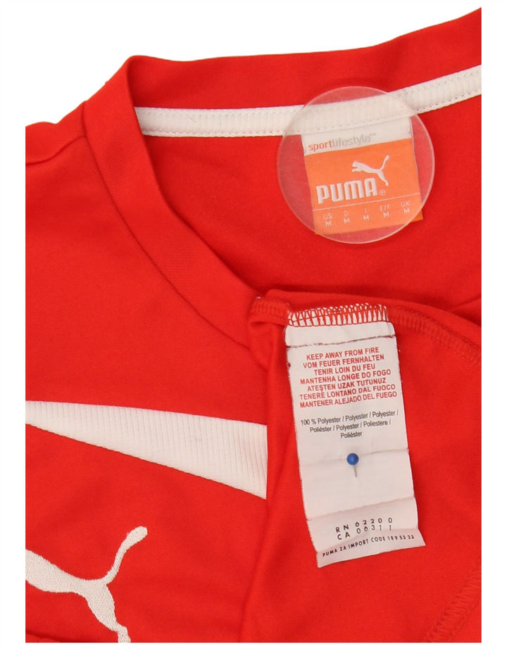 Camiseta Puma Hombre Top Medium Rojo Colorblock Poliéster