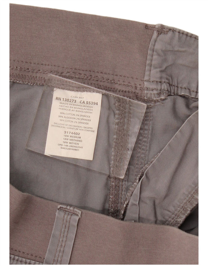 Lee Pantalones cortos cargo de fácil ajuste para mujer US 18 2XL W40 Gris Algodón