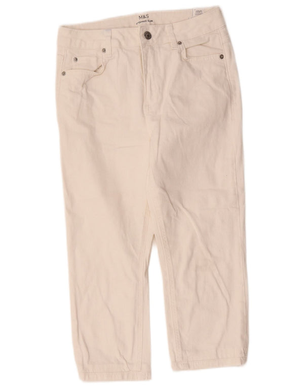 Marks & Spencer Jeans ajustados para mujer UK 10 Small W28 L20 Algodón blanco