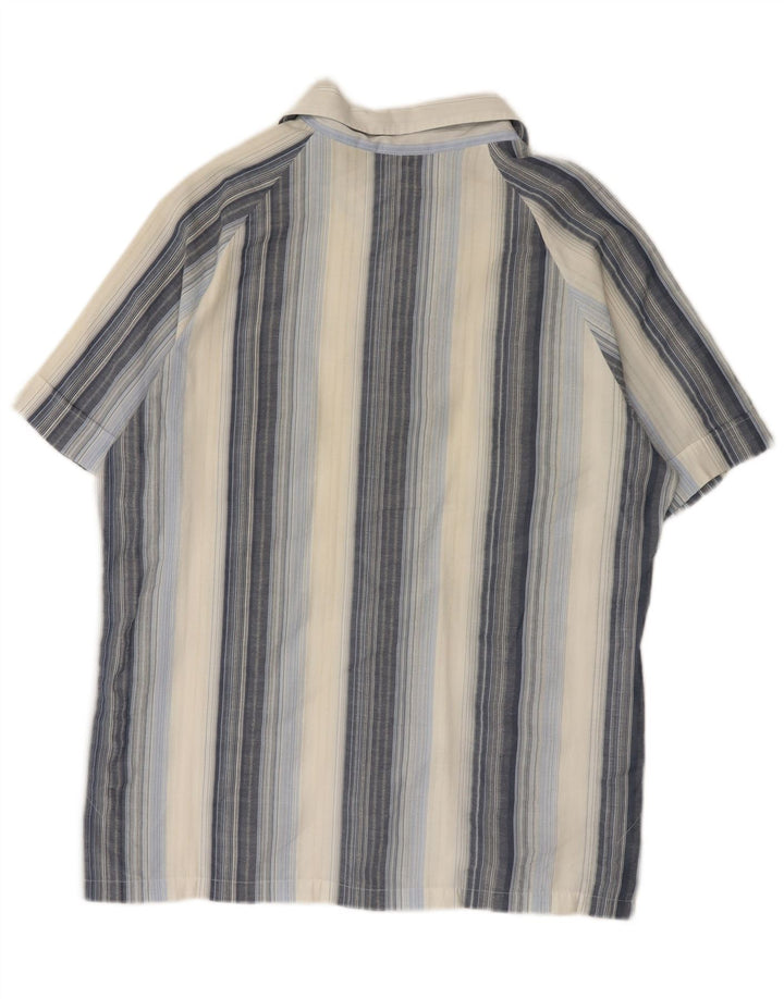 LEE Camisa tipo jersey de manga corta para hombre de algodón a rayas azules grandes