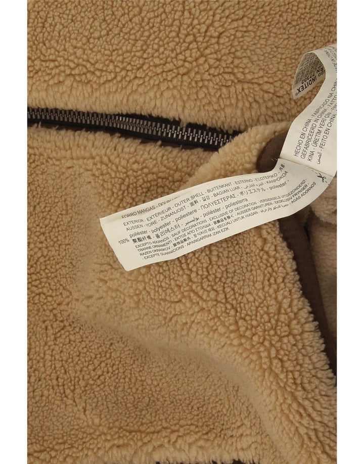 Zara Hombre Chaqueta Polar ES 38 Medio Beige Poliéster