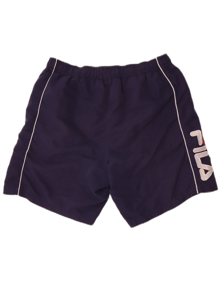 Fila Shorts deportivos gráficos para hombre Poliéster azul marino mediano