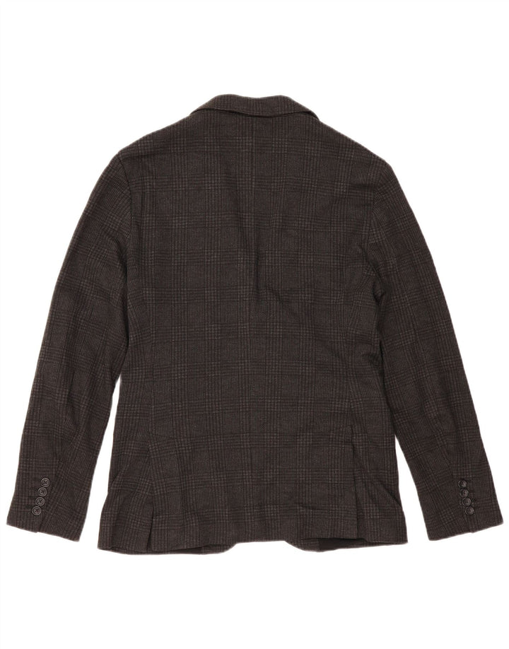 Zara Chaqueta tipo blazer de 2 botones para hombre EU 48 Poliéster a cuadros gris medio