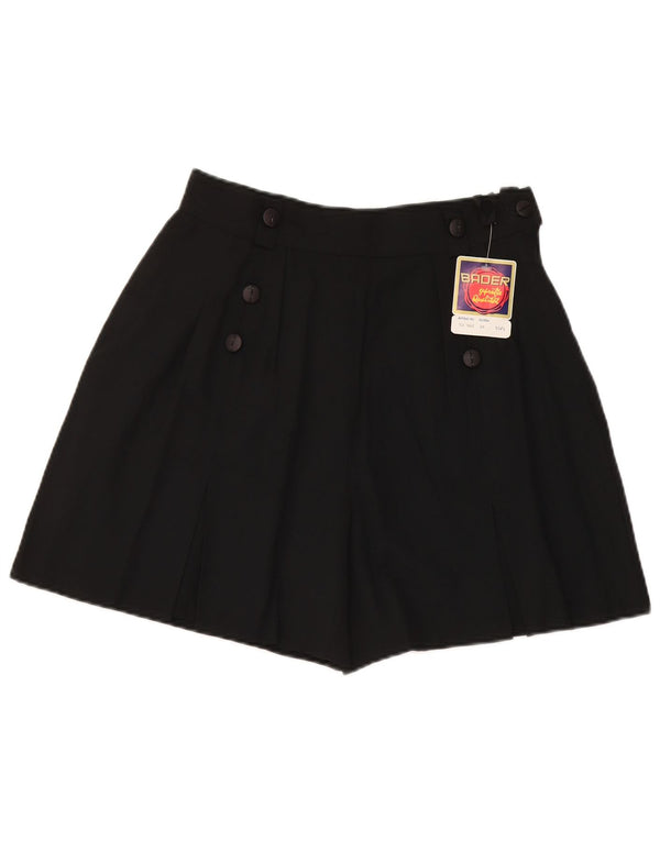 Bader Pantalones cortos casuales con cintura alta para mujer UK 10 Small W28 Viscosa negra