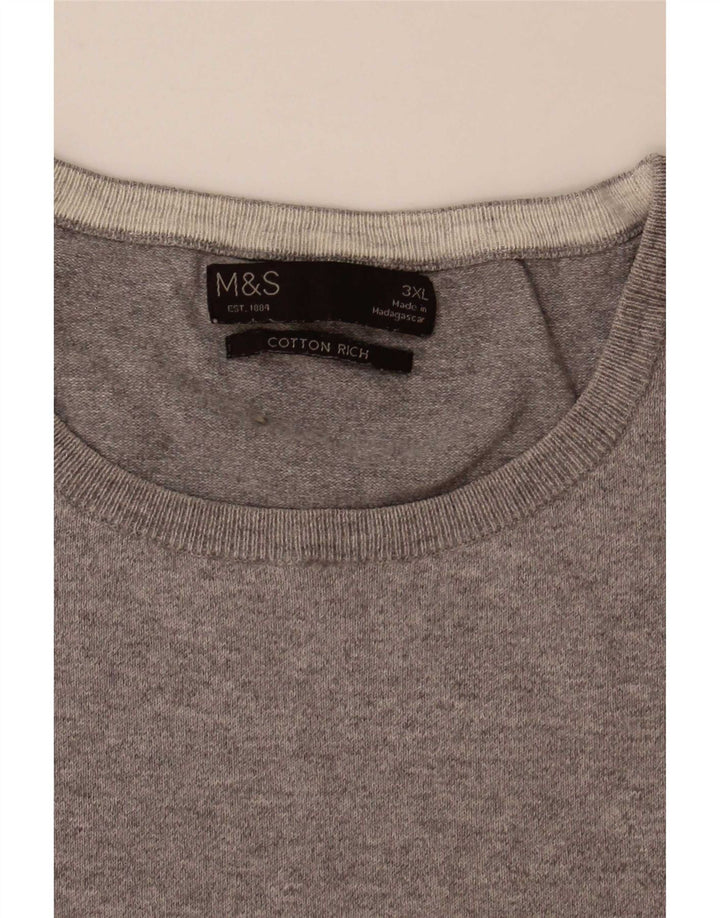 Marks & Spencer - Jersey de cuello redondo para hombre, talla 3XL, color gris