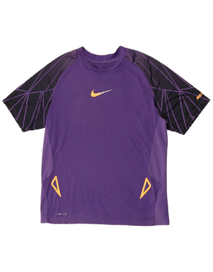 Nike - Camiseta Dri Fit para hombre, poliéster color block, color morado medio