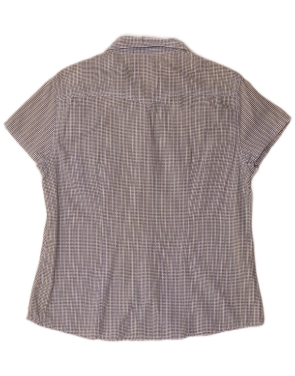 Lee Camisa de manga corta para mujer UK 44 Large Blue Check Cotton