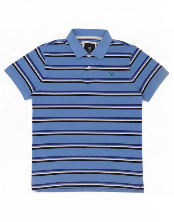 Crew Clothing Polo para hombre de algodón a rayas azul medio