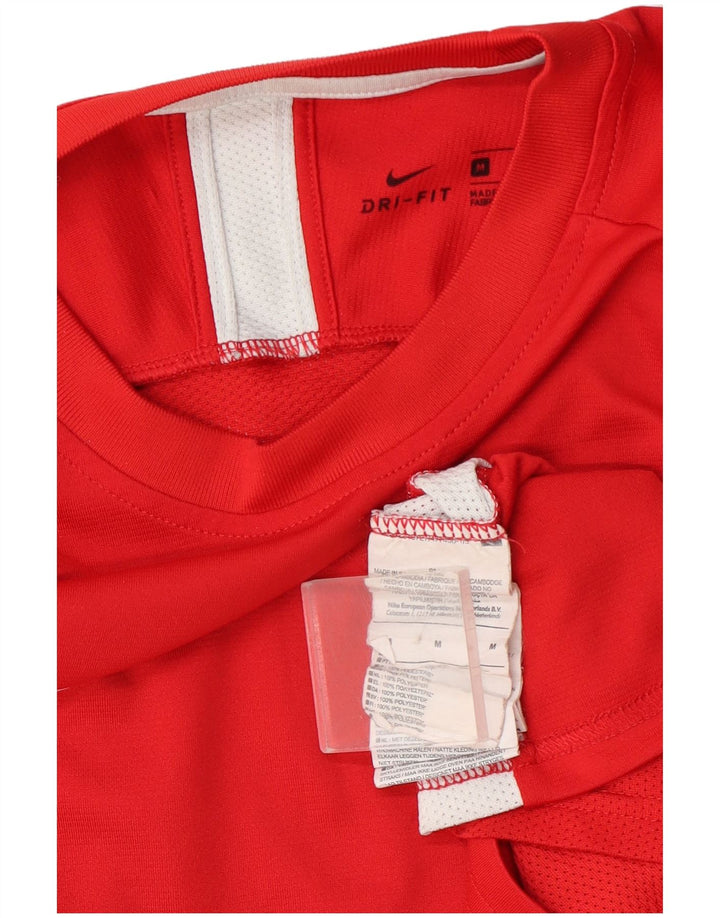 Camiseta Nike Dri Fit para hombre Top medio rojo color block Poliéster