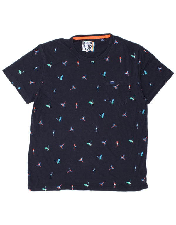 Superdry Camiseta gráfica para hombre Top 2XL Azul marino Algodón Pájaro
