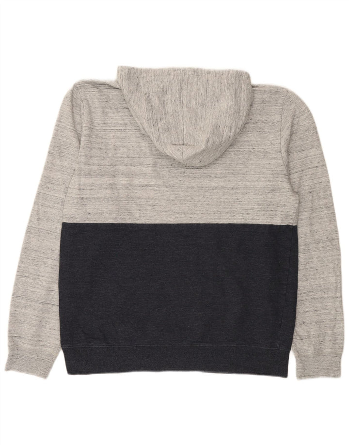 Volcom Jersey con capucha gráfica para hombre, talla grande, algodón gris color block