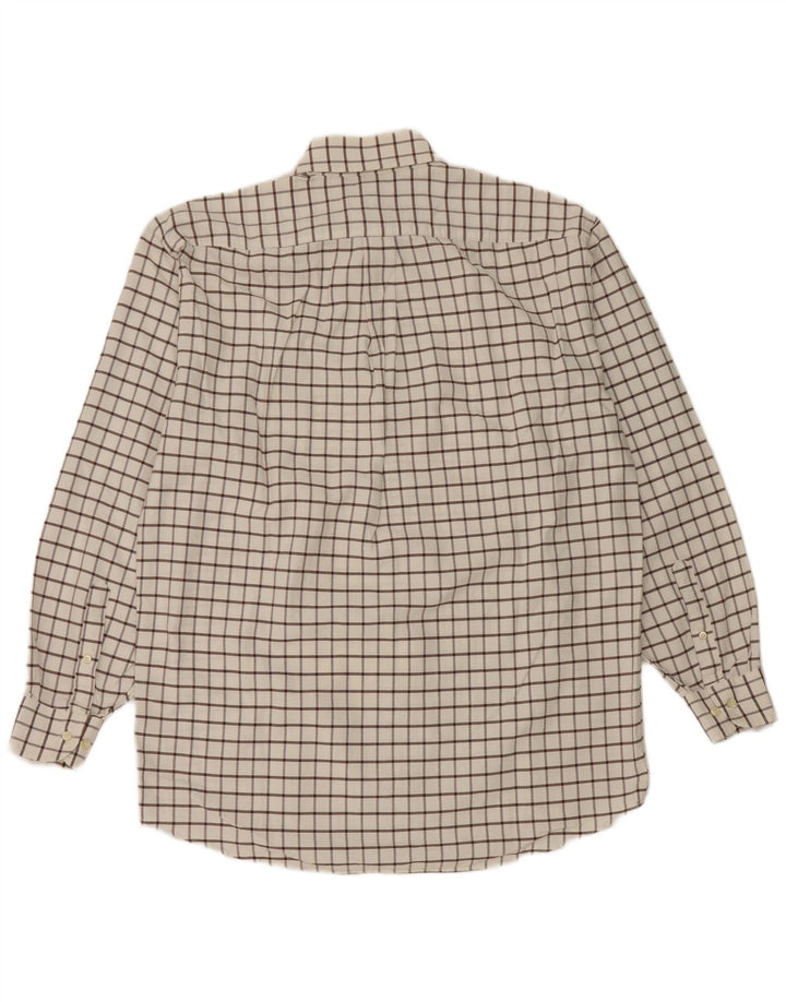 Camisa de franela Etro Milano para hombre talla 42 algodón a cuadros blanco grande