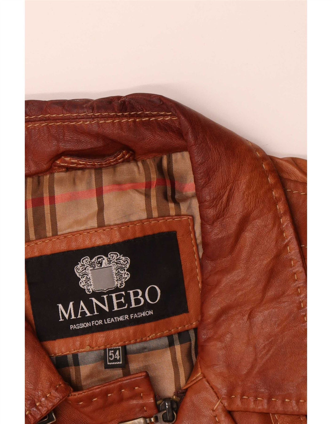 Chaqueta de cuero para hombre Manebo EU 54 2XL Marrón