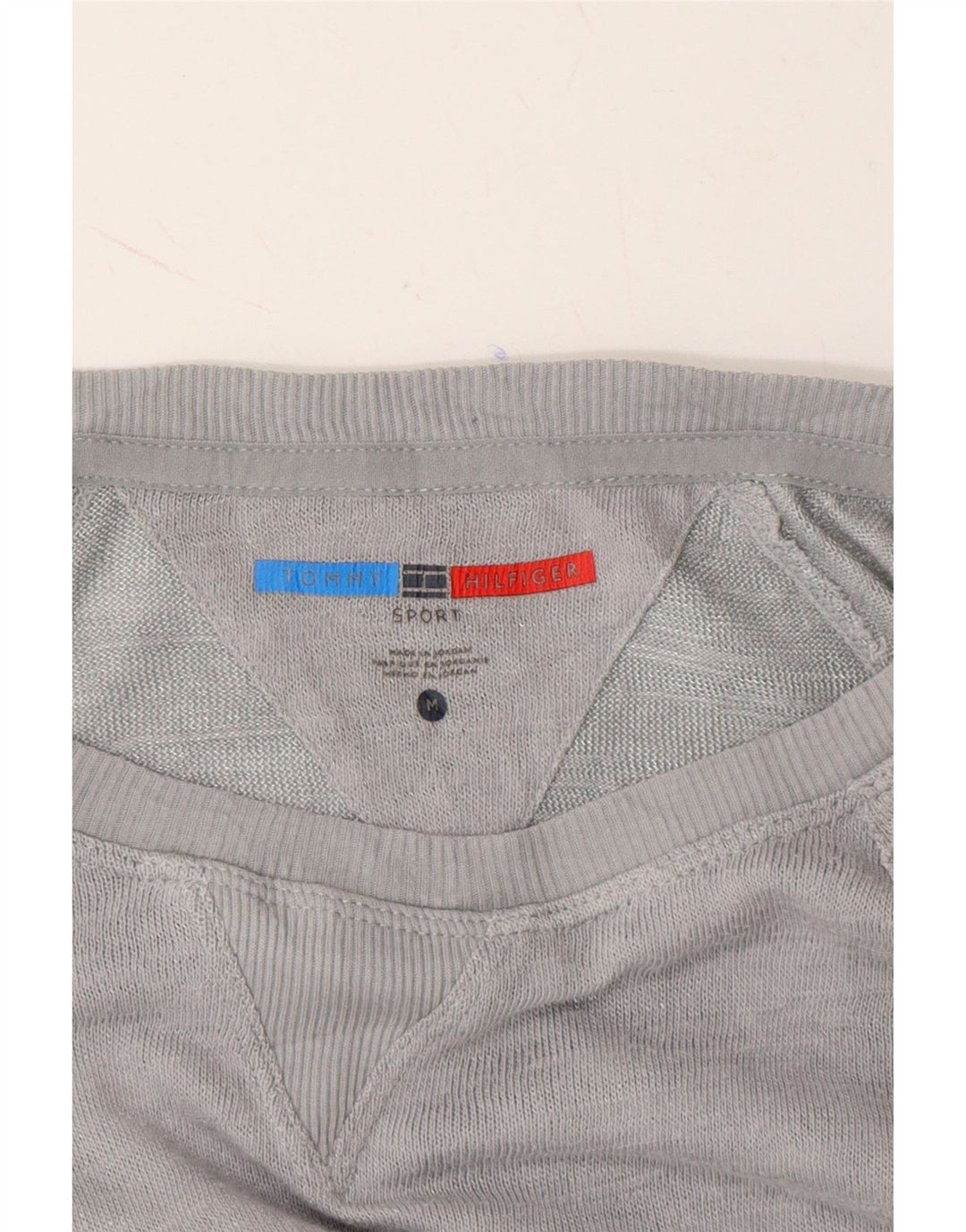 TOMMY HILFIGER Womens Top Long Sleeve UK 14 Medium Grey Cotton Vintage Tommy Hilfiger and Second-Hand Tommy Hilfiger from Messina Hembry 