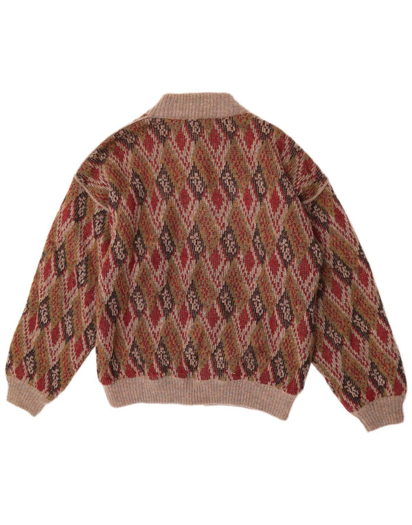 Carlo Chaqueta bomber de punto para hombre EU 50 Large Lana de rombos/diamante multicolor
