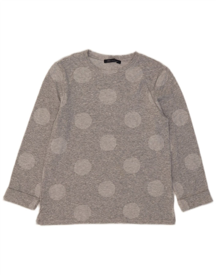 Marks & Spencer Top para mujer manga 3/4 UK 8 Pequeño poliéster geométrico gris