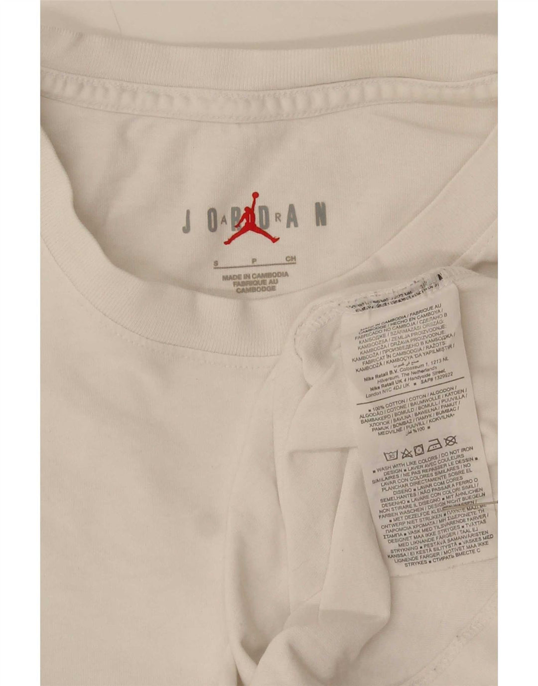Jordan - Camiseta con gráfico regular para hombre, talla pequeña, algodón blanco