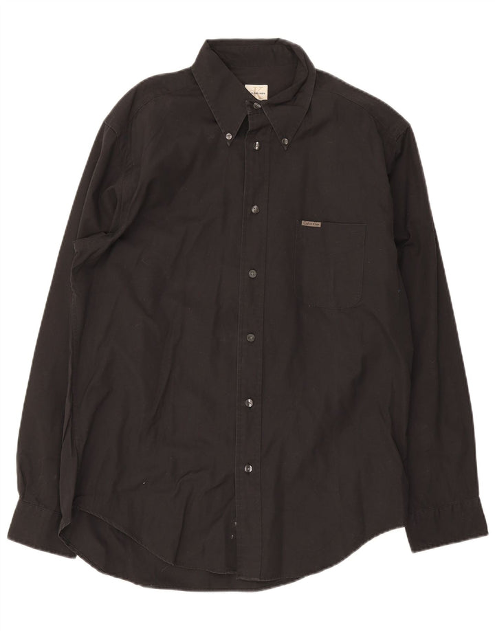 Camisa Calvin Klein Jeans Hombre Algodón Medio Negro