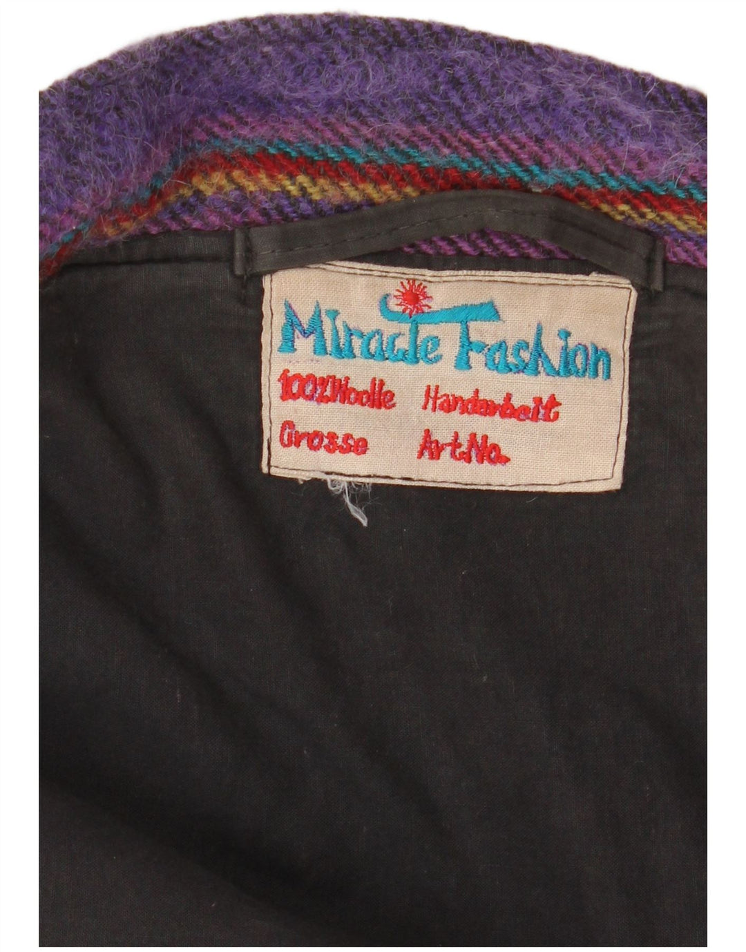 Vintage hombres Duffle abrigo Reino Unido 40 grande púrpura rayas