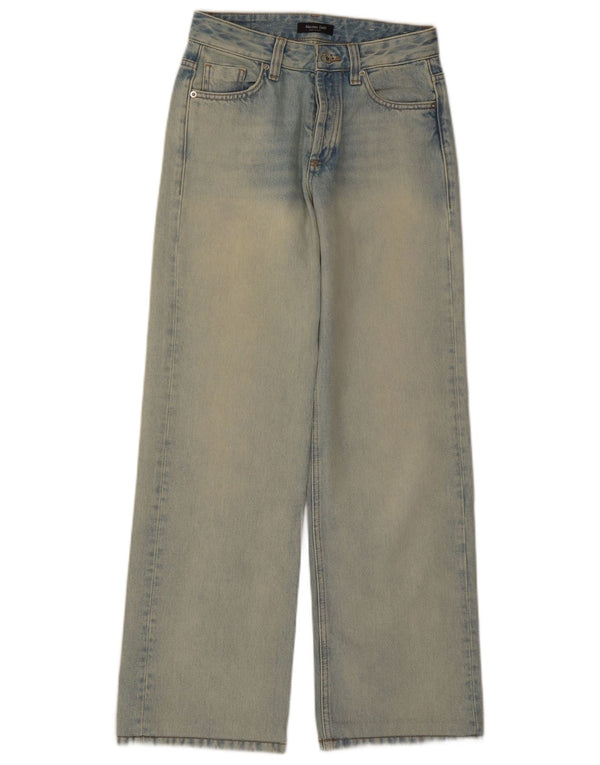Massimo Dutti Jeans De Pierna Ancha De Tiro Alto Para Mujer EU 34 2XS W24 L31 Algodón Azul