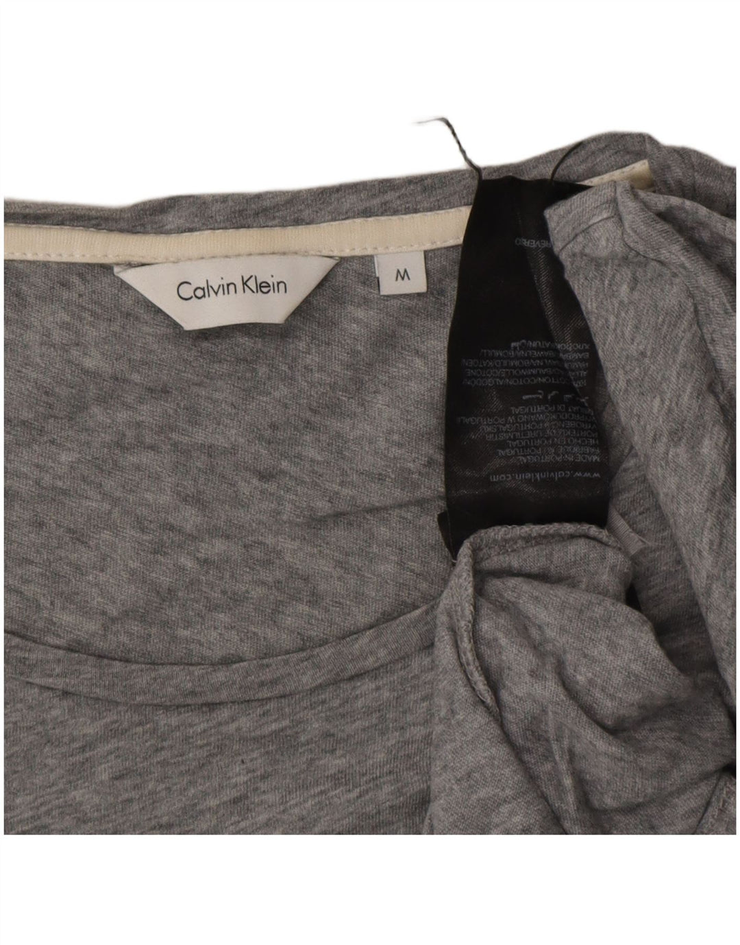 CALVIN KLEIN Camiseta gráfica para hombre Top de algodón moteado gris medio