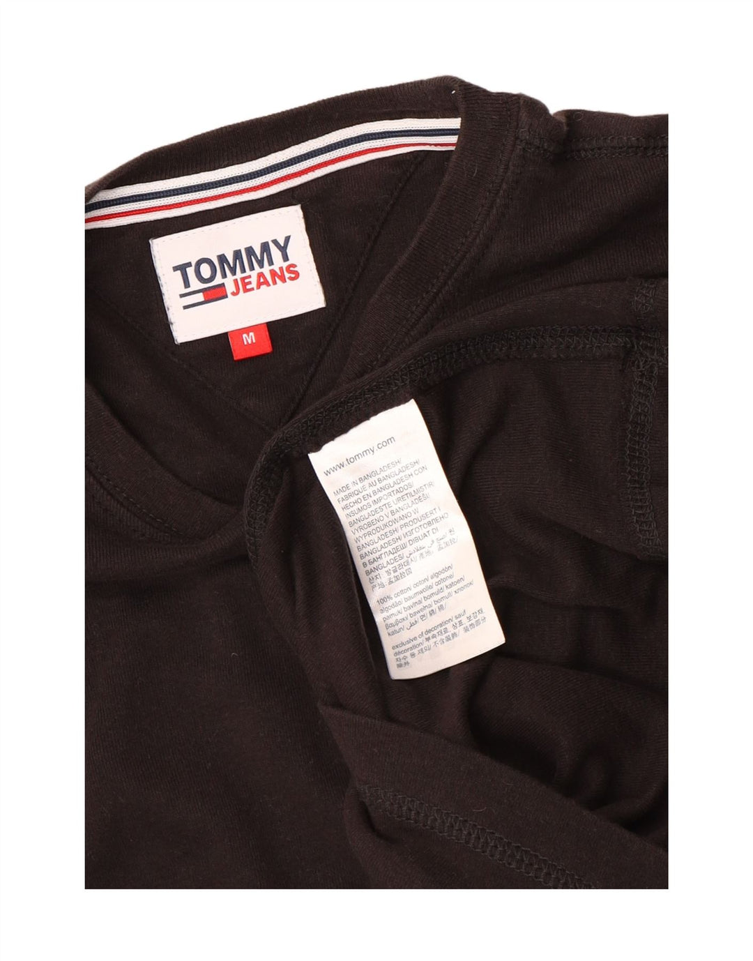 Tommy Hilfiger Top para mujer de manga larga UK 12 Algodón marrón medio