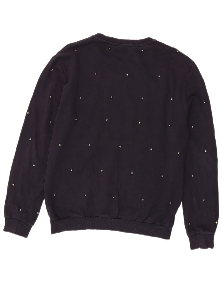 Zara Hombre Sudadera Jumper Large Azul Marino Algodón