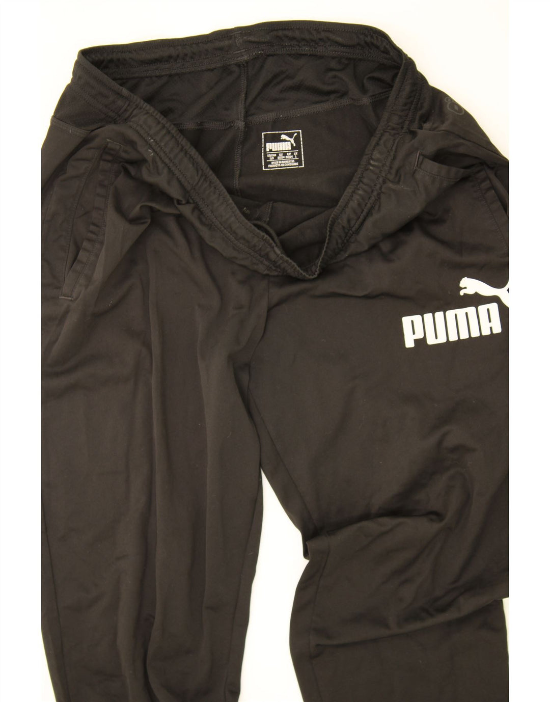 PUMA Mens Graphic Tracksuit Trousers Large Black Polyester Vintage Puma and Second-Hand Puma from Messina Hembry 