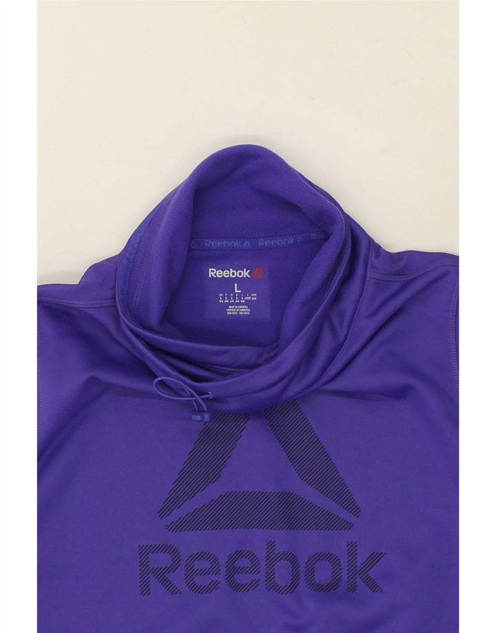 REEBOK Womens Graphic Sweatshirt Jumper UK 16 Large Purple Vintage Reebok and Second-Hand Reebok from Messina Hembry 