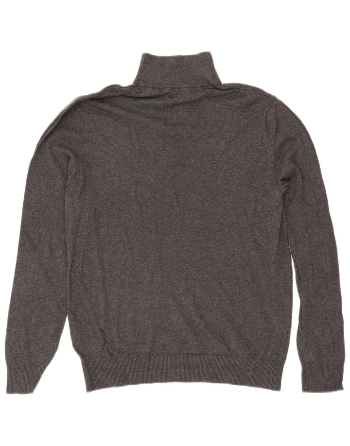 Jack & Jones Hombre Zip Neck Jumper Sweater Gris Medio Algodón