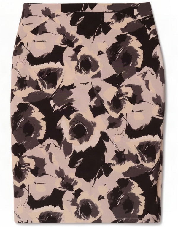 Zara Falda Lápiz Mujer Mediana W30 Negro Floral