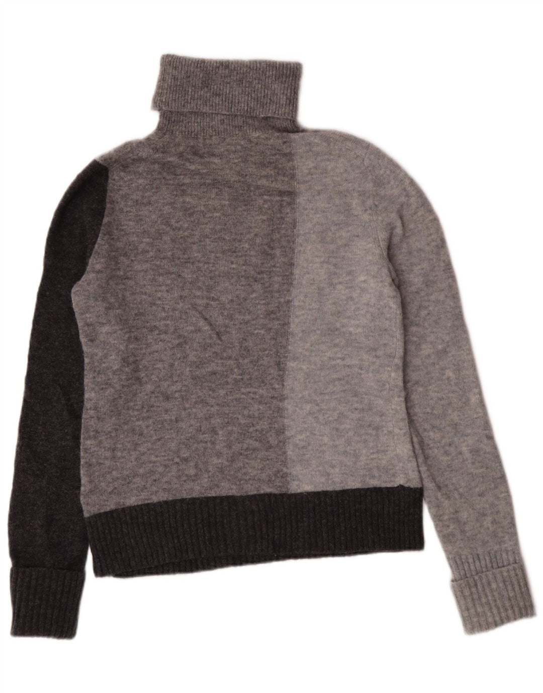 Cos Suéter tipo jersey con cuello vuelto para mujer UK 6 XS Lana de alpaca con bloques de color gris
