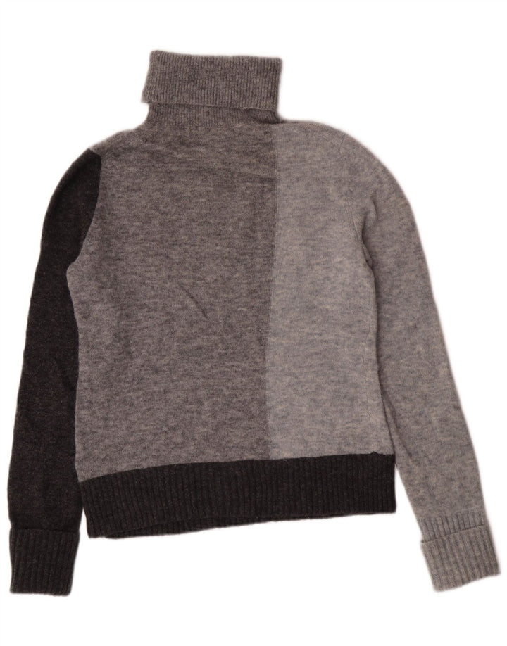 Cos Suéter tipo jersey con cuello vuelto para mujer UK 6 XS Lana de alpaca con bloques de color gris