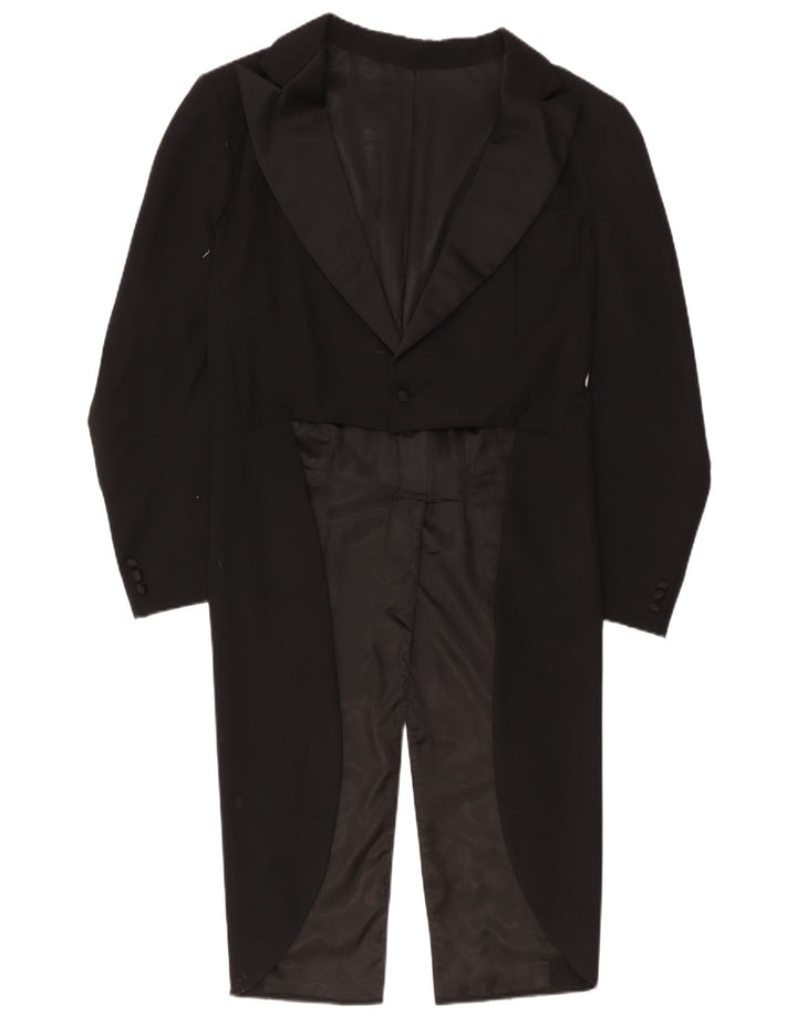 Vintage hombres 1 botón Tailcoat Blazer chaqueta Reino Unido 36 pequeño negro