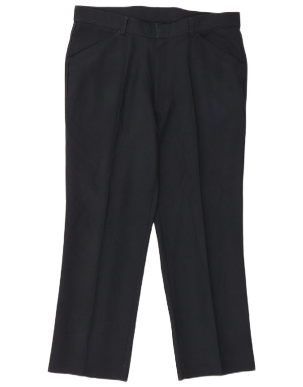 Farah Pantalones Casuales Rectos Para Hombre W38 L29 Poliéster Negro