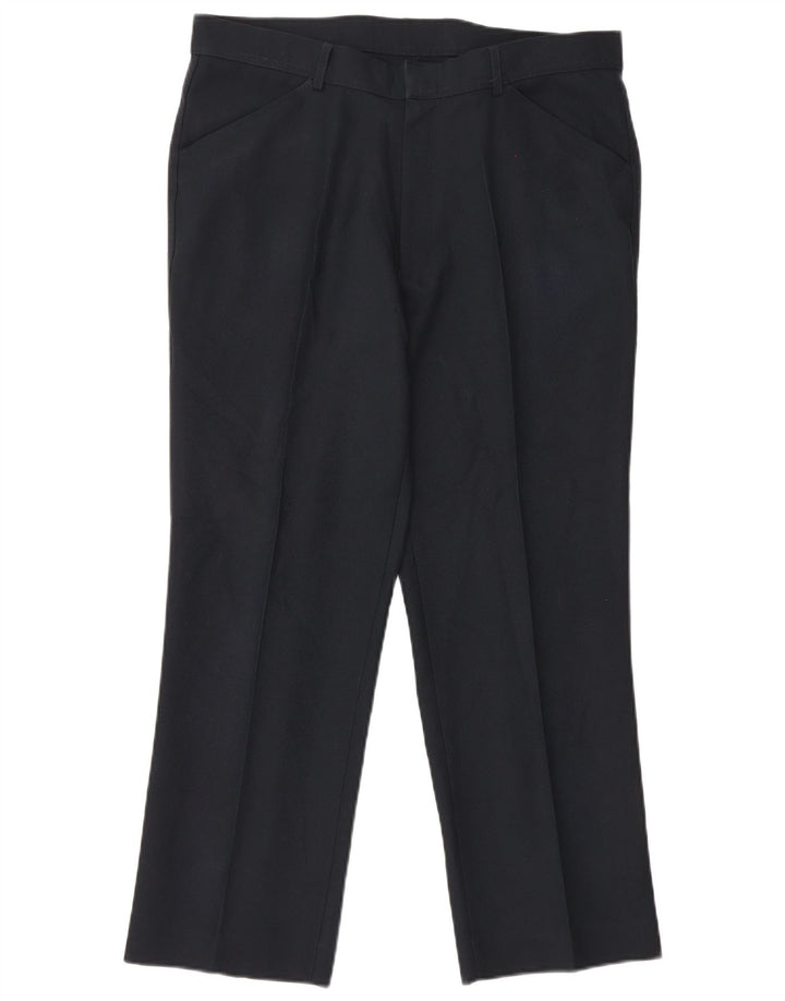 Farah Pantalones Casuales Rectos Para Hombre W38 L29 Poliéster Negro
