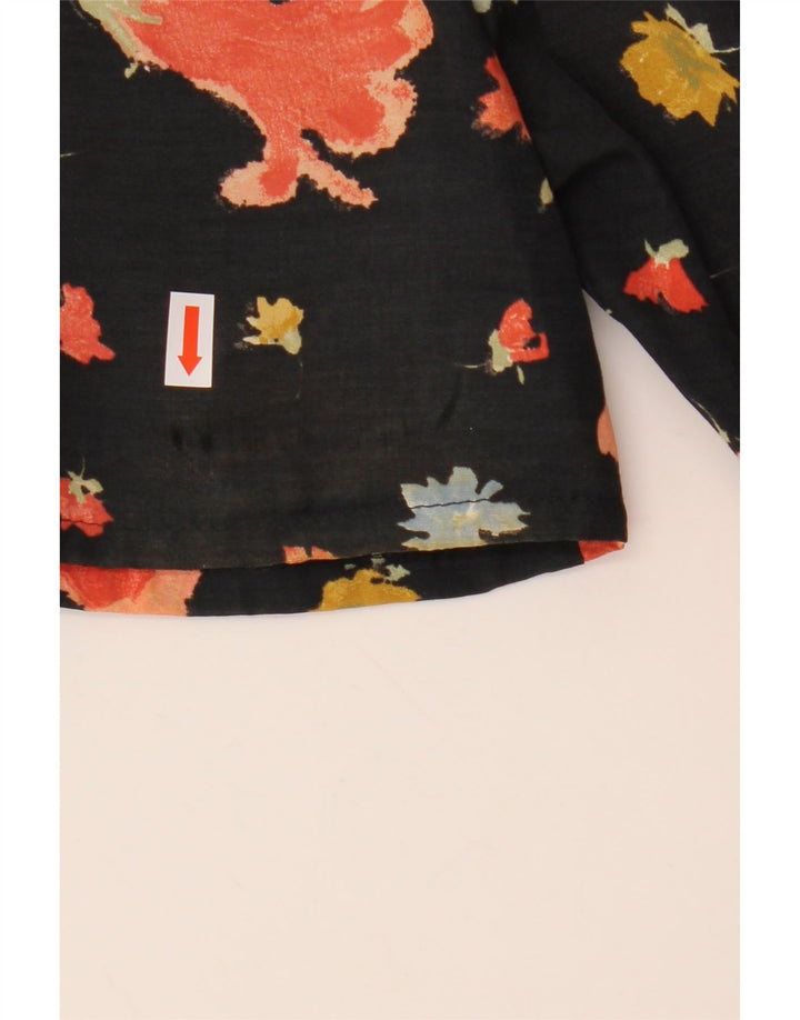 Vintage mujer A-Line vestido Reino Unido 8 pequeño negro floral