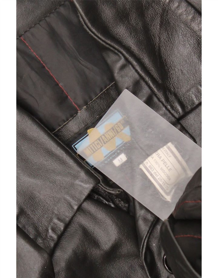 Mitici Anni Chaqueta de cuero para hombre UK 38 Cuero negro mediano