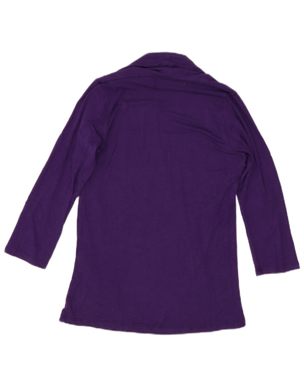 Zara Mujer Top Manga 3/4 UK 42 Viscosa Púrpura Mediana