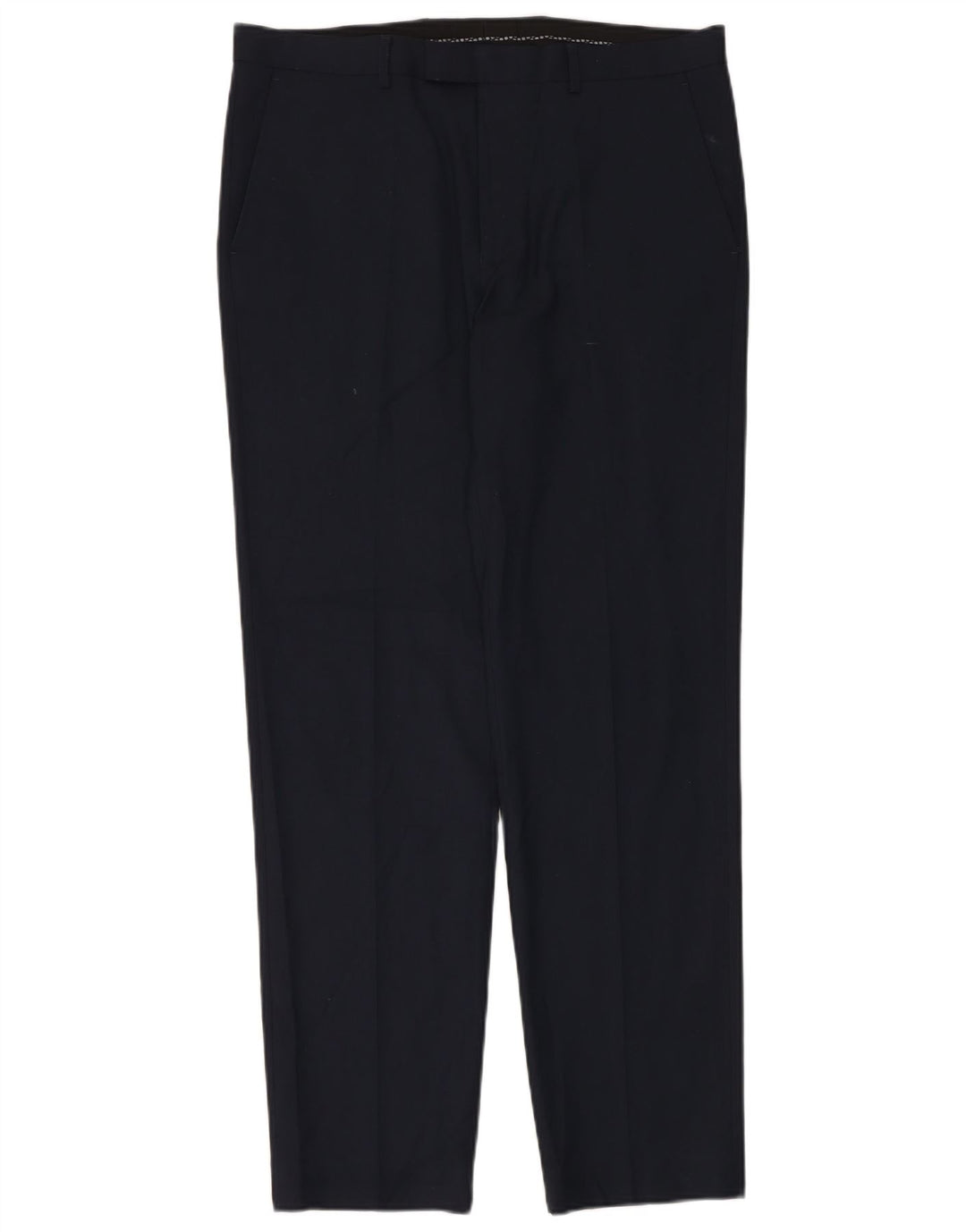 Marks & Spencer Pantalón de traje a medida para hombre W36 L33 Poliéster azul marino