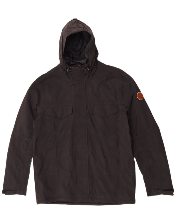 Timberland Chaqueta cortavientos con capucha para hombre UK 38 Medium Black Nylon