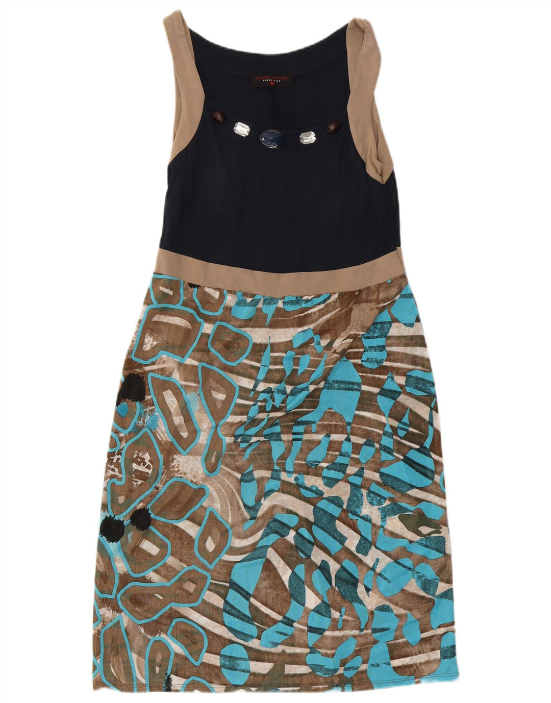 Sandro Ferrone Vestido tubo para mujer UK 42 Medio Multicolor Geométrico