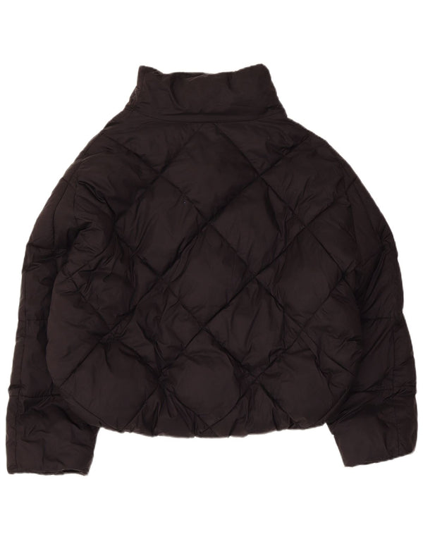 Zara Mujer Crop Chaqueta Acolchada Extragrande UK 44 Mediana Poliéster Negro