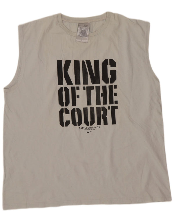 Nike Hombre Graphic Vest Top XL Blanco Algodón Deportes