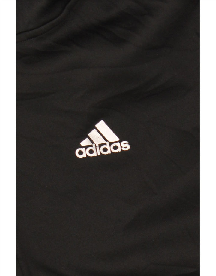 Adidas Hombre Climalite Zip Sudadera Con Capucha Suéter Mediano Negro Colorblock