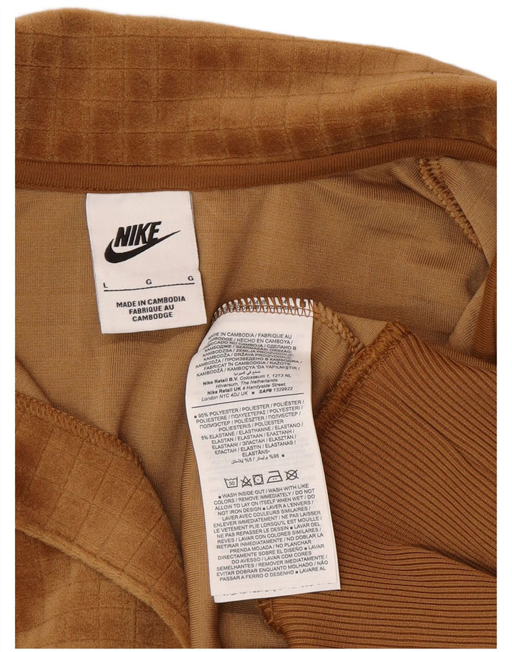 Nike - Sudadera de terciopelo extragrande para mujer, talla 40, poliéster marrón grande