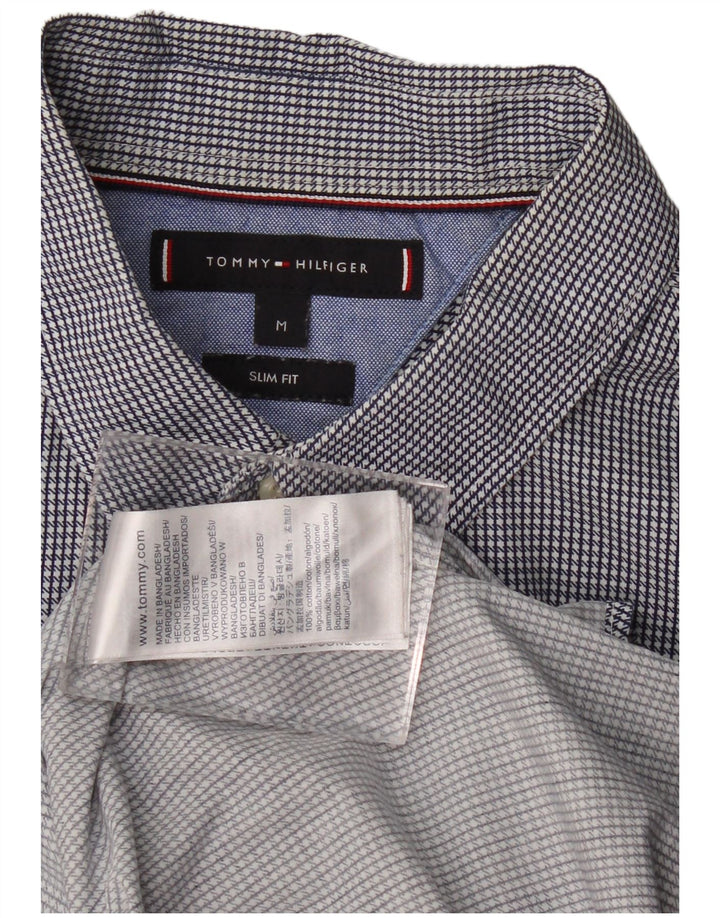 Tommy Hilfiger Camisa Slim Fit De Algodón Con Pata De Gallo Azul Marino Medio